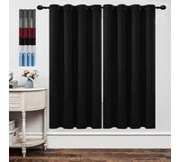 GOUSUN Rideaux Occultants 130 x 130 cm Thermique Isolant Anti Froid et Chaleur Rideaux Salon Rideaux Légers,pour Salon, Noir