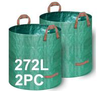 Goutime Sac de ramassage Feuilles Grand Format réutilisable (272L*2PC) | sac de jardin robuste avec poignées renforcées, sac collecteur déchets verts pour jardin extérieur