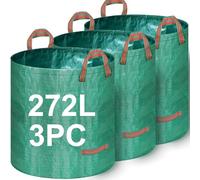 Goutime Sac de ramassage Feuilles Grand Format réutilisable (272L*3PC) | sac de jardin robuste avec poignées renforcées, sac collecteur déchets verts pour jardin extérieur