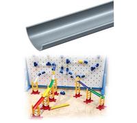 Gouttière demi-ronde en PVC, canal en U pour drainage de toiture | Tube renforcé, coupable sur mesure, pour ruissellement pluvial, patio, allée, boutique(Grey,20x2mm/100cm)