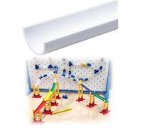 Gouttière demi-ronde en PVC, canal en U pour drainage de toiture | Tube renforcé, coupable sur mesure, pour ruissellement pluvial, patio, allée, boutique(Milk,40x2mm/100cm)