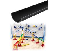 Gouttière demi-ronde en PVC, canal en U pour drainage de toiture | Tube renforcé, coupable sur mesure, pour ruissellement pluvial, patio, allée, boutique(Black,50x2.4mm/100cm)