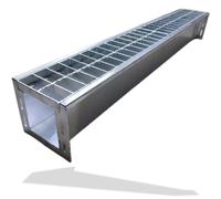Gouttière d'évacuation en acier inoxydable 304 avec grille, dimensions 980 x 160 x 160 mm
