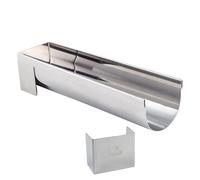 Gouttière à bûche ronde fine démontable petit modèle en inox 30 x 4 cm