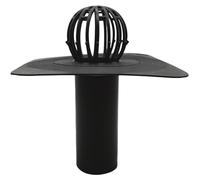 Gouttière plate DN70 avec filtre à feuilles, en PVC rigide, de couleur noire