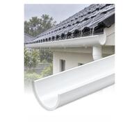 Gouttière PVC en U demi-ronde, canal d’évacuation d’eau de toit | Longueurs de 50 à 150 cm ; diamètres de 20 à 315 mm ; idéal pour toits et abris(90cm (35.43in),40x2mm)