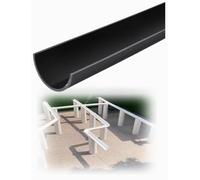 Gouttière PVC Semi-Circulaire en U, Récupération Eau Pluie de Toit Maison | Tuyau Évacuation U Renforcé, à Couper, Pluie de Toit, Devanture, Jeu Sable Eau, 1 Meter(Black,40x2mm/100cm)
