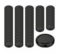 gouveo Lot de 100 couvercles de rechange pour bocaux à confiture - TO82 noir BS - Couvercle à visser en métal pour bocaux à visser et bocaux à conserve - Couvercle Twist-Off