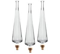 gouveo set de 3 carafes 500 ml pyramide avec bouchons (HGK) - bouteille design 0,5 l en verre avec bouchon en liège - carafe en verre de forme triangulaire pour liqueur, whisky, cognac (DPT500HGK)