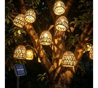 GOUYENG Guirlande Lumineuse Lampe Solaire,Guirlande Lumineuse Exterieure Solaire 3.6m,Guirlandes LED Guinguette Exterieur Intérieur,Lampions Solaires D'extérieur,per Balcone Feste Patio Matrimonio