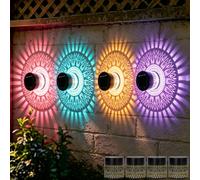 GOUYENG Lanternes Solaires D'extérieur,2 Pièces Appliques Murales Solaires Mandala,Lampe Solaire Exterieur Decorative de Jardin,Lampe Solaire Exterieurs Applique,Pour Festive Fête Cour Table Couloir