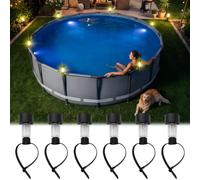GOUYENG Lumière Piscine Hors Sol Solaire,6 Pièces Lampe Solaire Piscine Hors Sol,Lampes Solaires De Bassin,Étanche IP44,Lampe Flottante Piscines pour Metal Frame Pool,pour Jardin, Escaliers, Terrasse