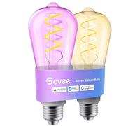Govee Ampoule Intelligente Edison E27, RGBWW Lampe ST64, 500lm, Lot de 2 | Compatible avec Matter, Alexa et Google Assistant, 16 Millions de Couleurs, Ampoule à Filament de Style Vintage