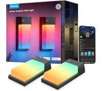 Govee Applique Murale Extérieur RGBIC, 1500lm LED Applique, IP65, lot de 2 | 2700K-6500K Applique Murale Intelligente, 45 Modes de Scènes, Lumière DIY, Matter/Alexa/Google, Véranda, Balcon, Terrasse