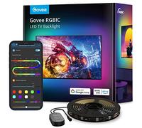 Govee Bande Lumineuse TV, 3,8m Rétroéclairage RGBIC pour TV 55-65 inch | Bluetooth 2,4G Wi-Fi Contrôle, Fonctionne avec Alexa, Snyc Musique, Adaptateur d'Alim, Pas Capture de Couleurs