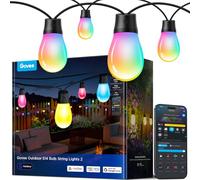 Govee Guirlande Extérieure 15M, RGBICW 65lm par LED, Contrôle APP, IP66