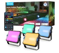 Govee Lot de 4 Phares Projecteur LED Extérieur, RGBIC Lumière avec Blanc Froid et Chaud, Fonctionne avec Alexa Matter Google Home, 50+ Scènes, IP66 Etanches Spot LED Extérieur pour Jardin Terrasse