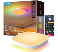 Govee Plafonnier LED, 24W éclairage de Plafond Intelligent RGBIC, Intensité Variable 2400lm, Compatible avec Matter et Alexa, 16 millions de Couleurs, Pour Salon Cuisine Chambre à Coucher, 30cm, Carré