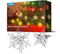 Govee Set de Décorations de Noël, 30 Flocons de Neige et Étoiles en Acrylique Transparent, Décorations de Noël pour Guirlandes Lumineuses, Sapin, Nouvel An