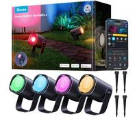 Govee Spots d'extérieur 2, RGBWIC LED exterieur pour le jardin, 4 Paquets | IP67, Dimmables 700lm Lampe Exterieur 69 Scène et 16 Mio de Couleurs, Plusieurs Méthodes d‘installation, Contrôle Intelligent