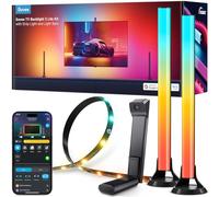 Govee TV Backlight 3 Lite pour TV 55-65 pouces, 16 millions de couleurs | Ruban RGBIC 3.6m avec caméra, Barre lumineuse intelligente 15 pouces, 4 LED en 1, compatible Alexa & Google Home, Noire