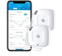 GoveeLife Bluetooth Thermomètre Hygromètre intérieur, | Capteur de Température et Humidité avec Alertes via App, Stockage et Exportation des Données, Connexion de 80 m, lot de 2