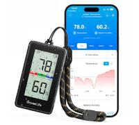 GoveeLife Hygromètre portable d'extérieur avec étanchéité IP65, affichage numérique autonome, portée buletooth de 60 m, alertes de notification, stockage de données de 2 ans, pour camping, randonnée