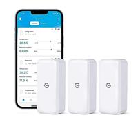 GoveeLife Hygromètre Thermomètre Intérieur Capteurs 3 Pack | Mini Bluetooth Température et Humidité Mesureur avec Notification App et Stockage de Données, Convient pour Serre, Cave à Vin