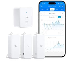 GoveeLife Thermomètre hygromètre Wi-Fi d'intérieur pour serre cave | Lot de 3 jauges de température et d'humidité avec point de rosée / VPD, notifications par application/e-mail et mémorisation