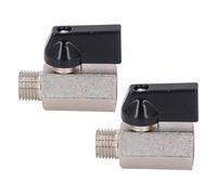 GOWENIC 2 Pièces 1/4 G1/4 Laiton Robinet D'Arrêt Mini Raccord | Quart de tour, résistant à la rouille, taille compacte, joint anti-fuite