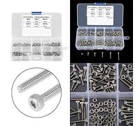 GOWENIC 210pcs M2 Vis à Six Pans Creux en Acier Inoxydable Écrous | Assortiment de fixations métriques, boulons à tête coupelle de qualité 304, matériel de résistance industrielle, étui de