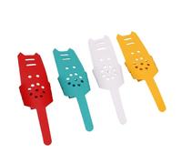 GOWENIC 4PCS Abat-jour de Camping en Cuir PU pour Guirlandes Lumineuses | Signal lumineux clignotant, couverture décorative en corde d\'auvent de tente, pendentif de Camping Portable, rouge vert