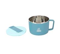 GOWENIC Bol à Nouilles en Acier Inoxydable de 1200 Ml avec Couvercle, Bol de Cuiseur Ramen Portable avec Baguettes et Cuillère, à Déjeuner Anti-brûlure isolé à Double Paroi pour le Bureau, la