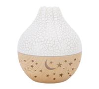 GOWENIC Diffuseur d'aromathérapie Lumineux |Mini Humidificateur USB, Diffuseur d'air Silencieux à Arrêt Automatique pour Spa Domestique, Grain de Bois foncé craquelé Noir (Grain de Bois Clair