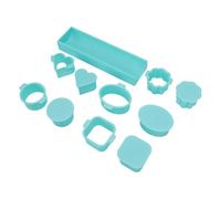 GOWENIC Ensemble de Moules à Cake Pops Vert Menthe, 5 Formes Rondes Ovales en Plastique Réutilisables en Forme de Cœur carré et de Nuage avec Plateau et Poussoir pour la Cuisson, Kit de -cake Pop de