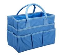 GOWENIC Fourre-tout de Rangement à 10 Poches en Tissu Oxford | Sac de Rangement Artisanal Résistant à l'eau, pour Papeterie d'enseignant, Fournitures de Jardinage de Couture (BLUE)