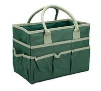 GOWENIC Fourre-tout de Rangement à 10 Poches en Tissu Oxford | Sac de Rangement Artisanal Résistant à l'eau, pour Papeterie d'enseignant, Fournitures de Jardinage de Couture (GREEN)