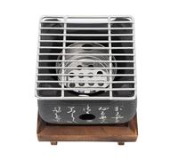 GOWENIC Mini Poêle à Charbon Japonais à Chauffage Rapide carré 5,9x5,9x5,3 Pouces |Barbecue Portable Compact, Chaleur Uniforme pour le Camping Familial (19,5x18cm / 7,7x7,1 pouces)