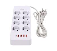 GOWENIC Multiprise avec 8 Prises CA et 5 Ports USB, Rallonge de 5,91 Pieds, Parasurtenseur Ignifuge pour la Maison, Le Bureau et Le Dortoir, Protection Contre Les Surcharges, Station de Charge