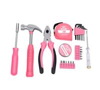 GOWENIC Petit Ensemble d'outils à Main 24 Pièces |Marteau à Griffes, clé Hexagonale, Coupe-fil, Testeur de Tension, Ruban électrique et Boîte de Rangement pour la Maison
