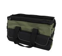GOWENIC Sac à Outils Robuste 15 Pouces, 25 Poches, Organisateur d'Outils Souples Portables pour électricien Bricoleur Vert avec Bandes Réfléchissantes