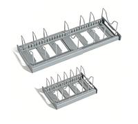 GOWENIC Support de Rangement pour Couvercle de Casserole Extensible, Solution de Rangement Durable pour Ustensiles de Cuisine, Gain de Place pour un Usage Domestique, HIPS + Acier Inoxydable 22x8x5