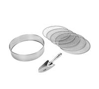 GOWENIC Tamiseur de Sol de 11,8 Pouces avec 5 Tamis pour 5 Gallons | Cadre en fer durable, tamis à mailles interchangeables, criblage de roche à compost, trousse d\'outils de jardinage