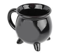 GOWENIC Tasse de Chaudron de Sorcières en Céramique Noire 300ml |Tasse à café Scellée pour Décoration de Table d'Halloween, Cadeau de Sorcière Unique
