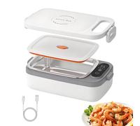 GOXAEEE Gamelle Chauffante Rechargeable, 12000mAh Lunch Box Chauffante Électrique avec compartiments, Acier Inoxydable, 1L Lunch Box pour camping, bureau, trajets en camion ou les voyages