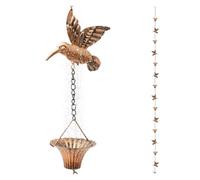 GOXQIT Chaîne de Pluie Colibri 10 pièces pour Jardin | Inverseur décoratif de capteur de pluie de tasses for le jardin extérieur de gouttière