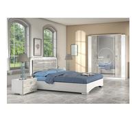 GOYA - Ensemble Lit 140x190cm + 2 Chevets + Armoire
