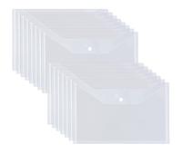 GOYADA Pochette Transparente a4, Pochette Porte Document A4, 48pcs | Pochette Plastique A4 en Polypropylène avec Bouton pour l'organisation de Bureau de Travail à Domicile à l'école
