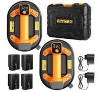 GoYwato 320 KG Ventouses Electrique Carrelage x 2, avec 4 x 3,0Ah Batteries | avec 2 x Chargeurs, Écran LCD, Boîte à Outils Portable, 24cm Ventouse Vitre Pour Soulever Carreaux Verre Marbre Granit Métal
