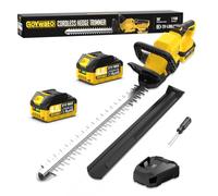 GoYwato 53CM Taille Haie Batterie avec 2 Batteries 4,0Ah & Poignée à 180° | 21V Taille Haie Electrique sans Fil, Diamètre de Coupe 16mm, Lame à Double Action 65Mn, 2200SPM, pour Jardin, Haies, Arbustes